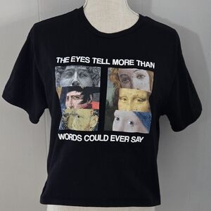 Black Graphic Tee with Artistic Print